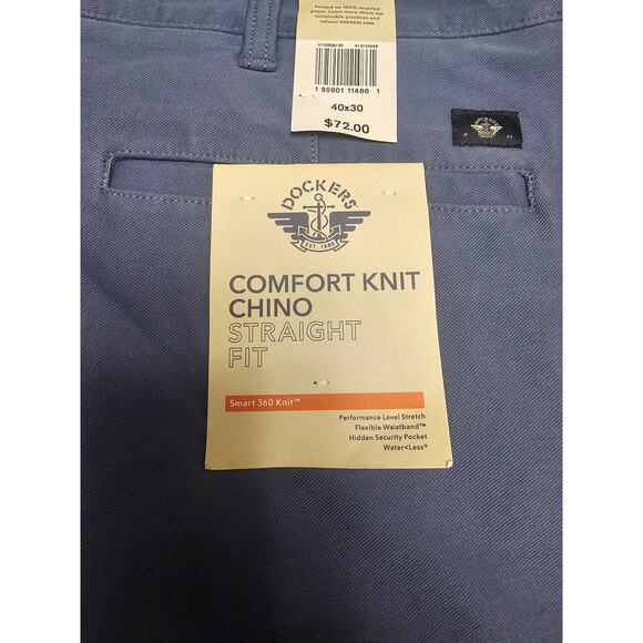 DOCKERS COMFORT KNIT CHINO STRAIGHT FIT PANTS 40X30 - Picture 2 of 4